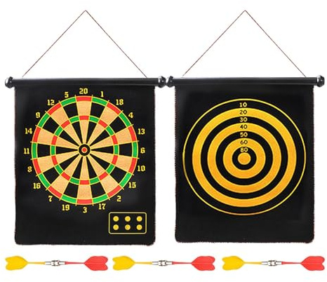 Kids Dart Board, Dart Board for Kids - Play party Game Indoor Outdoor,Rolling a doppio lato dardo per bambini adulti giochi da tavolo da dardo all'aperto interno