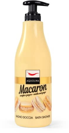 Aquolina duschgel makaron vanilj och ingefära. Fint och lätt skumbad, som absorberas snabbt – 500 ml