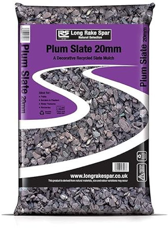 Suregreen Plum Slate Chippings | 20mm | 20kg | Aggregates, Garden Pebbles, Garden Chippings, Driveway Stones/Sealer