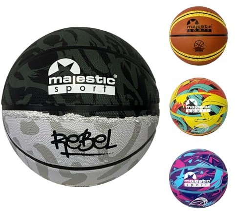 Majestic Sport Basketbälle für Kinder, Jugendliche and Erwachsen größe 5, Basketball Outdoor Indoor, Rebel