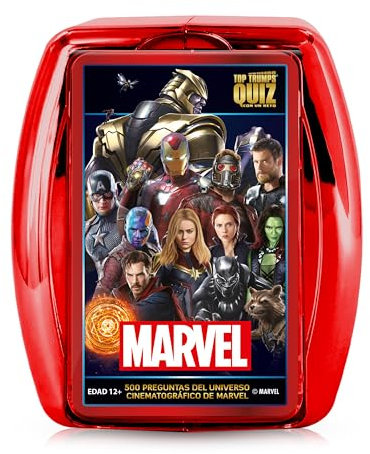 Top Trumps Quiz Marvel: Trivia für 2 Spieler ab 12 Jahren – Ratet Fragen zu den Marvel-Helden und gewinnt! Ideal zur Ergänzung Ihrer Fan-Sammlung.