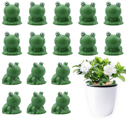 Rongxze 100 Piezas Mini Ranas de Resina, Lindas Figuras de Rana Pequeñas para Decoración de Jardín, Paisaje, Acuario, Macetas y Manualidades (Verde)