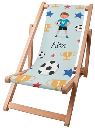 DreamRoots Liegestuhl Kinder Outdoor Personalisiert, Faltbarer Kinderliegestuhl bis 30kg, Waschbarer Bezug aus 100% Polyester, Ideal für Garten, Camping und Strand