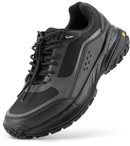 FitVille Wanderschuhe Herren Extra Breit Trekkingschuhe rutschfeste Outdoor Schuhe Atmungsaktiv Bergschuhe Leicht Walkingschuhe Weit Herren Sneaker Schwarz 44 EU X-Weit