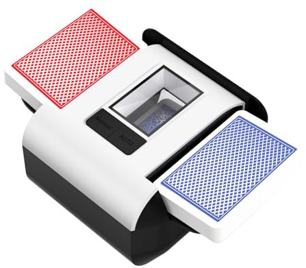 BIFTU Automatic Card Shuffler with Dual Modes, Rechargeable 1-2 Deck Card Shuffle Machine, Low Noise Operation Card Shuffler for Poker, UNO, Blackjack, Skip-Bo, Phase 10