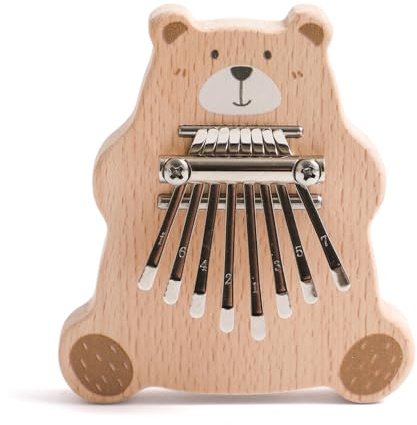 OESSUF Orso Kalimba pianoforte con libro di canzoni, strumento musicale in legno, strumento per pianoforte, regalo per bambini e adulti, principianti