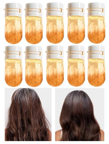 Lot de 10 huiles capillaires lissantes et nourrissantes - Pour cheveux bouclés et lisses - Liquide fortifiant parfumé - Soin anti-casse pour une utilisation quotidienne