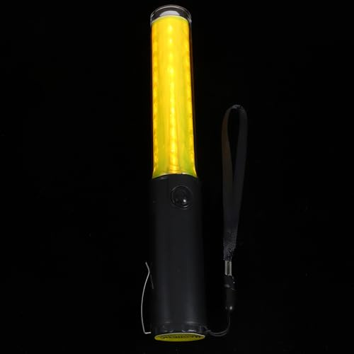 CIYODO Bâton Lumineux LED Jaune 26 CM pour Concert Baguette Phosphorescente Rechargeable pour Routière Fête et Événement 1 Pièce
