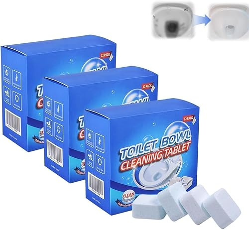 12 Pastilles Nettoyant WC Surpuissant Tartre, 2026 Nouve Toilettes Nettoyage Puissant pour Égout Salle de Bains Nettoyage, Naturel Nettoyant Toilette Extra Fort Detartrant WC (3)