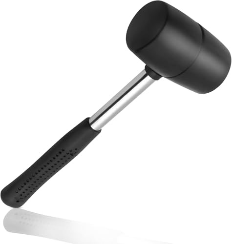 Zodazoqa Maillet en Caoutchouc (1 pièce), Marteau de Camping de 340 g avec Manche Robuste, maillet pour piquets de Tente (26 x 8 cm) pour tentes/auvents/Camping/activités de Plein air