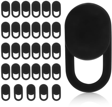 30pcs Front Camera Privacy Covers, Ultra-Thin Slide Webcam Cover for Laptop Desktop Phone Tablet Protects Your Privacy & Security (Black)