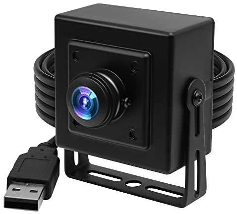 ELP 180degree Fisheye Lens Wide Angle USB Camera 1080P Mini Box Webcam 1080P High Speed UVC USB2.0 PC Camera CMOS OV2710 100fps 60fps 30fps Video Webcam for Computer, Laptop, Jetson Nano