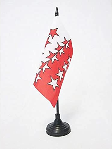 AZ FLAG Bordsflagga Kanton Wallis 15x15 cm 100D Polyester Plastfot