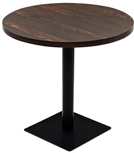 vidaXL Bistrotisch MDF Stahl Rund 80x75cm Dunkle Esche Stehtisch Bartisch