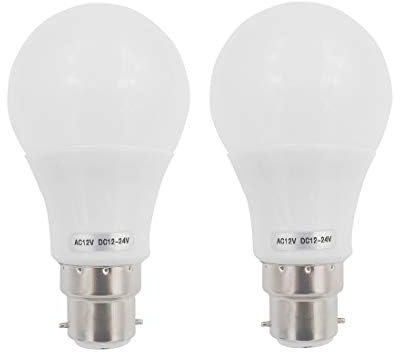 GRV B22 5W SMD LED AC12V / DC 12V-24V Glühbirne 40W Glühlampenersatz für Sonnensystem, Wohnmobil, Boot, Innen Niederspannungs-sbeleuchtung Warmeiß 2er Pack (Nichthaushaltsbeleuchtung)