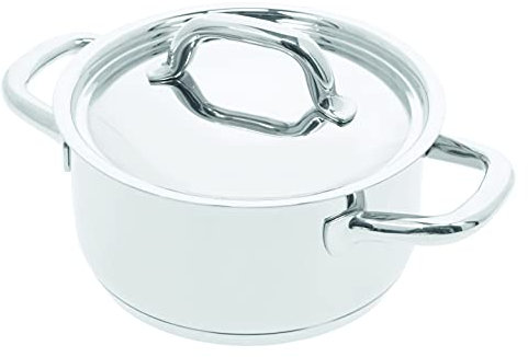 Demeyere casserole induction Classico 3 - Casserole inox avec couvercle pour tous types de cuisinières dont induction - Casserole avec base en aluminium - 10 ans de garantie - Ø 18 cm