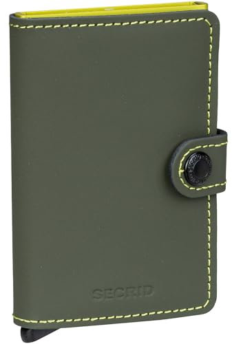 Secrid Unisex Miniwallet Mattschwarz & Blau Reisezubehör-Kartenhalter im Umschlagformat, Green & Lime