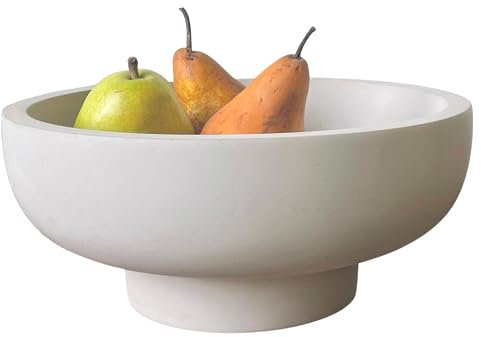 OAKOA Obstschale aus Beton für die Küchentheke – große dekorative Schüssel für Wohnkultur – moderne Standschale – Schlüsselschale für Eingangstisch – Fußschale – Eingangsschale für Schlüssel