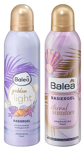 Balea 2er-Set Rasiergel Eternal Summer: kühlt die Haut bereits während der Rasur, hinterlässt ein frisches, seidenglattes Hautgefühl, sommerlich blumiger Duft verwöhnt deine Sinne (2 x 200 ml), 400 ml