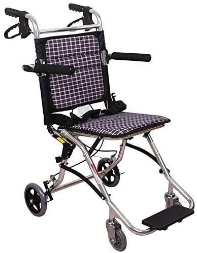 Rullstolar, bärbar rullstol, äldre funktionshindrade ultralätt rollator, med vadderad sits, reserullstol kan vara på flygskotern