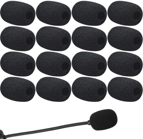 WeddHuis 16 Piezas Reemplazo de Paravientos para Micrófono y Auriculares, Cubierta de Espuma para Micrófono, Mini Paravientos para Micrófono de Solapa para Clases, Actuaciones en Escenario y Reuniones
