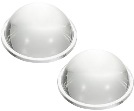 PATIKIL Lente Plano Convexa De 30mm De Diámetro, 2 Piezas De 14mm De Altura, Lente Óptica Convexa De Vidrio De Borosilicato De Alta Calidad Con Borde Para Linterna, Transparente De 2mm