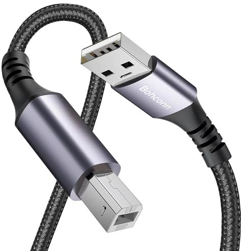 Bohconn USB Druckerkabel 7M, Typ A auf B Printer Cable - Kompatibel mit HP, Canon, Epson, Lexmark, Dell, Brother