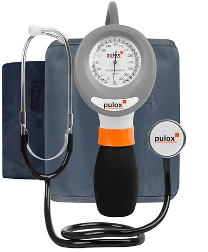 Pulox - Tensiomètre manuel à 1 tube avec stéthoscope à tête plate dans un étui souple