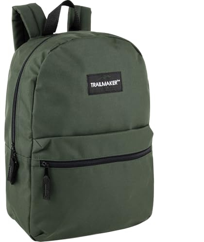 Classic Vintage Backpack for Adults and Kids with Adjustable Padded Shoulder Straps | School Bookbags for Girls, Boys (Green)