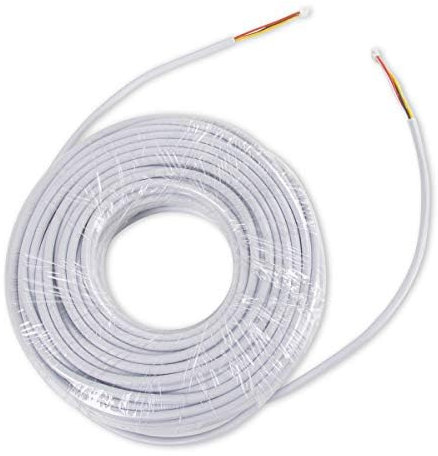 TMEZON Cavo per videocitofono 4 fili 30M, Cavo prolunga Cavi prolunga Colore AWG24/0.3mm² per citofono/video citofono Porta del sistema, Monitor e campanello, videocitofonico