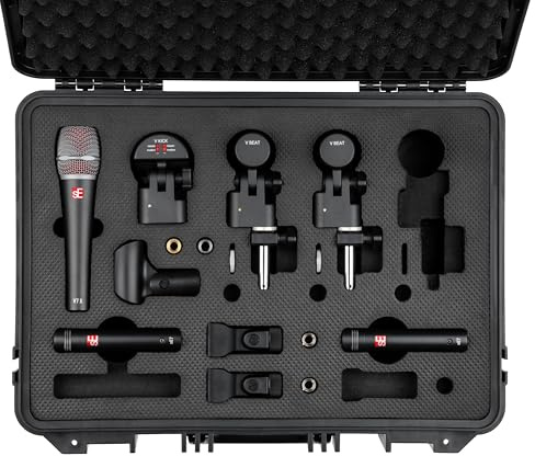 SE ELECTRONICS V Pack Club Standard Drum Mic Kit for Toms, Snares & Bass Drums - Includes 1 V Kick, 2 V Beats, 2 V Clamps, 1 V7 X Instrument Microphone, 2 sE7 Condensers & More