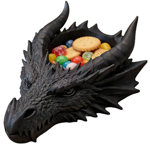 Gothic Tray Table, Dragon Head Tabletop Decor, Trinket Organizer Tray, for Collectors Entryway Home Office Apartment Living Room Bedroom Study Dressing Table Nightstand Bookshelf