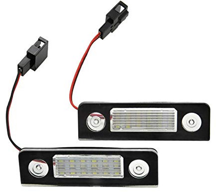 AUTO-STYLE Satz LED Nummerschildbeleuchtung kompatibel mit Skoda Octavia & Roomster 2004-2013
