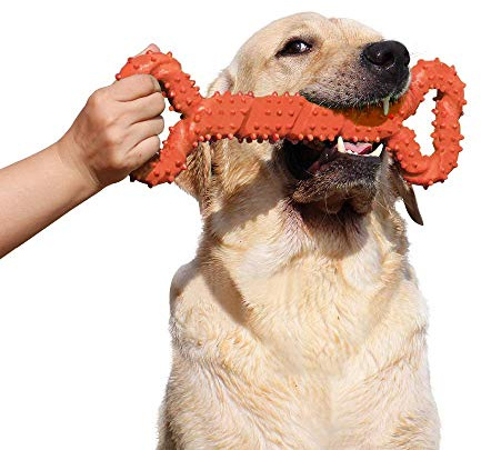 atopo Giocattoli da masticare per cani, resistenti, 33 cm, a forma di osso, giocattolo da masticare con design convesso, forte giocattolo per masticatori aggressivi, cani di taglia media e grande per