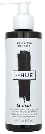 dpHUE Gloss+, Dark Brown - 6.5 oz (8-12 Applications) - Semi-Permanent Hair Color & Conditioner - Lasts Up to Eight Washes - Paraben, SLS & SLES Sulfate Free - Vegan, Leaping Bunny Certified