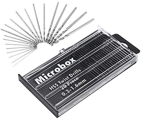 Mesee 20 Pieces HSS Mini Micro Drill Bit Set, 0.3-1.6mm Shank Twist Drill Bits Precision Drill DIY Kit Rotary Hand Tools Accessory