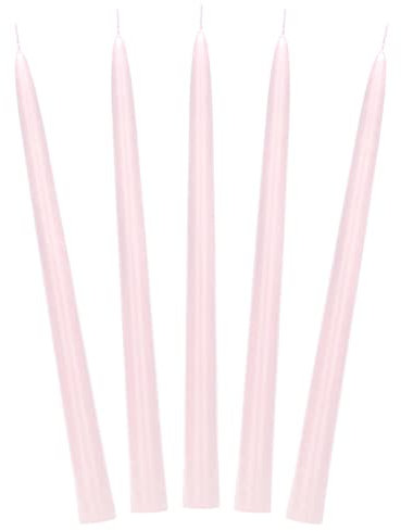 DekoHaus 10 Stück Stabkerzen 24cm Matt Hellrosa - Brenndauer ca. 5 Std