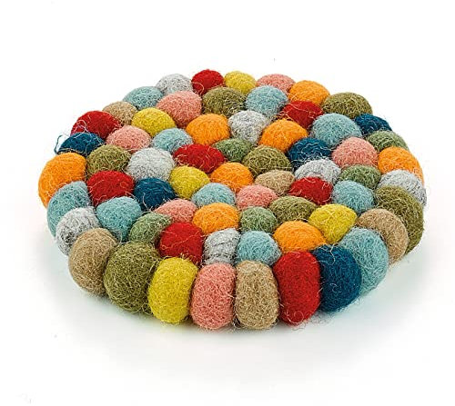 Glasuntersetzer Lana rund Filz handgefertigt Bunt cilio