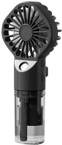 Generic Portable Handheld Humidifier Fan with 4 Speeds, USB Rechargeable Sports Pocket Mini Fan for Indoor Outdoor Black