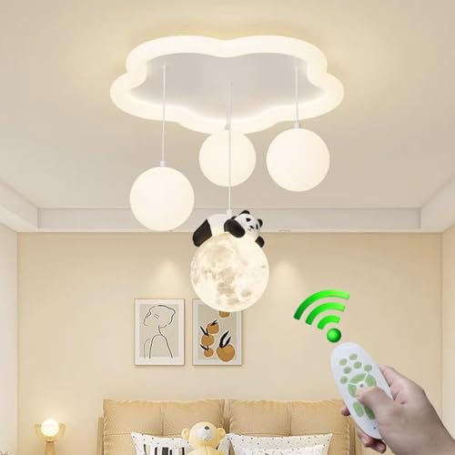 Stesulfr Ceiling lamp LED parent-child room warm acrylic ceiling Light dimmable cloud decorative chandelier with remote control indoor dining room kitchen living room creative lighting fixture(1 Style