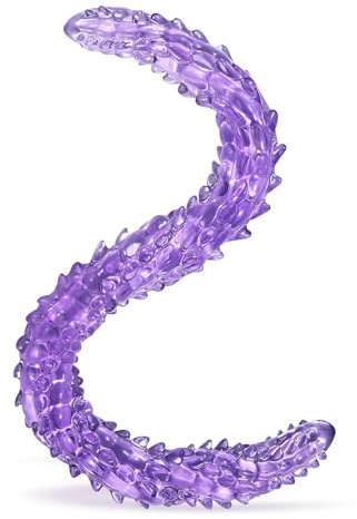 Double Ended Dildo Anal Dildo, 23.2” Long Dildo with Clear Purple Flexbile Big Dildos, Monster Double Sided Dildos & Large Anal Plug, Adult Sex Toy Lesbian Couples Gay Women Clitoral Stimulator