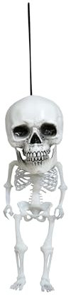 FIESTAS GUIRCA | Großkopf Skelett Hängefigur (15 cm) - Halloween Dekoration für Partys und Feiern - Ideal für gruselige Umgebungen und Skelett-Themen - Weiß