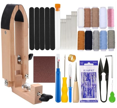 Juego De Herramientas De Cuero, MáQuina De Coser De Cuero Juego De Costura De Cueros Coser A Mano Clips De Cueros Herramienta De Costura De Con Clip De SujecióN Para Cosers A Mano Diy