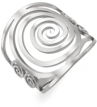 LIKGREAT Bague ouvert en spirale pour femmes et hommes Anneaux en acier inoxydable de taille ajustable Bijoux d'amulette de protection pour la famille et l'anniversaire