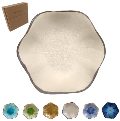 Coffee Spoon Rest for Coffee Bar Accessories, Small Spoon Rest for Coffee Station, Flower Ceramic Tea Spoon Holder for Teaspoon Rest for Tea Spoon, 1 PC (Cracks Deco, Cream White)