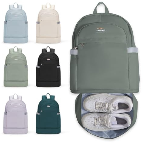 SZLX Gym Backpack for Women with Shoes Compartment & Wet Pocket Foldable Carry On Large Travel Laptop Backpack Waterproof Casual Daypack School Bag Sports Gym Bag for Swimming Yoga