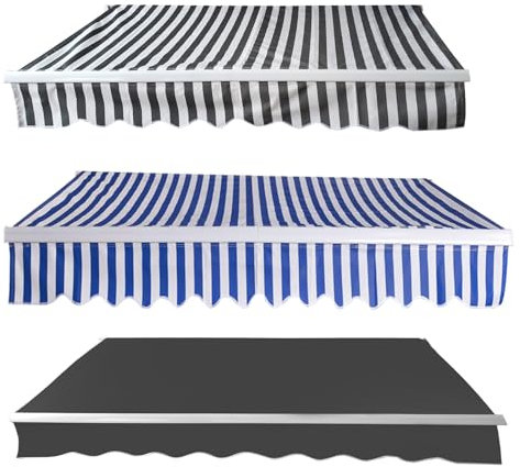 Hebitod Gelenkarmmarkise 300 * 250CM, 3m Breit Manuelle Balkon Markise Ohne Bohren, UV-beständig, Reißfestigkeit Einziehbare Markise mit Handkurbel, Winkelinstellung(5°-45°) Grau