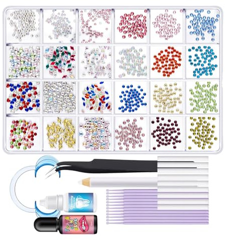 Kit de pierres dentaires, bijoux de dents – Réparation de remplissage de remplacement de fissures, restauration des éclats, amélioration cosmétique pour la décoration