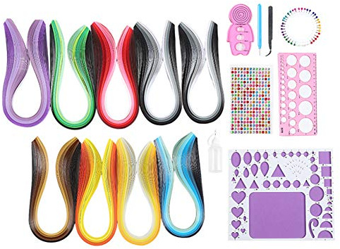 Jonlaki Juego de Quilling para Principiantes, Kit de Bricolaje con Herramienta de Rampa Degradada para Arte y Manualidades Hechos a Mano, Herramientas Esenciales de 565 Piezas