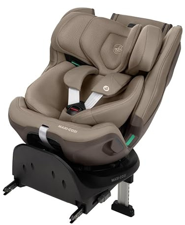 Maxi-Cosi Emerald 360 Plus i-Size, Silla coche 360 giratoria 0-12 años (40-150 cm), 360° FlexiSpin, Silla coche bebé, 4 posiciones reclinación, Protección impactos laterales G-CELL, Authentic Truffle
